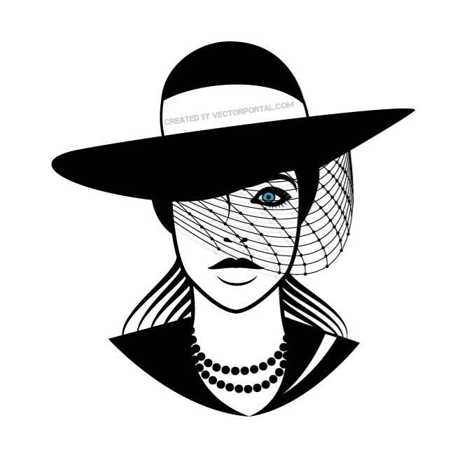 Vector Illustration Of A Lady With Black Hat Various Vectors 660x660 Vector Illustration Of A Lady With Black Hat Various Vectors