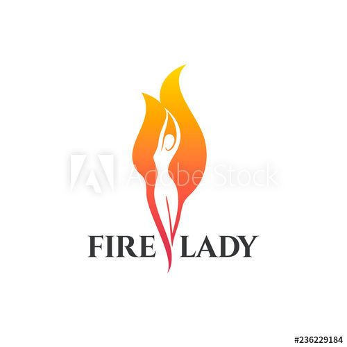 Vector Logo Design Template Fire Lady Sign 500x500 Vector Logo Design Template Fire Lady Sign