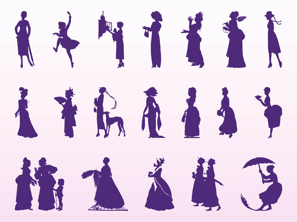 1024x765 Vintage Women Silhouettes Free Vectors Ui Download