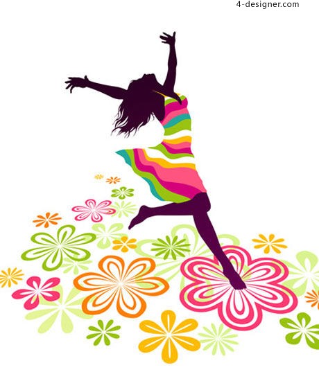 460x550 Designer Happy Female Silhouette Vector Material Trends