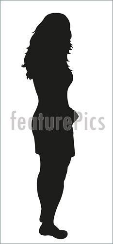 233x500 A Lady Silhouette Vector