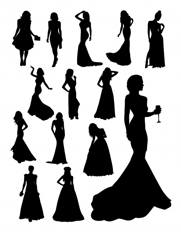 626x802 Beautiful Lady Silhouette Vector Premium Download