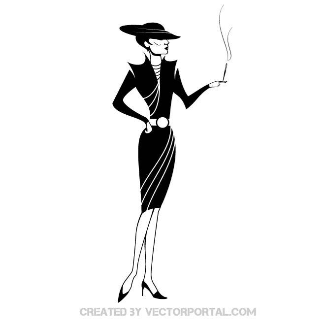 660x660 Elegant Lady Vector Illustration