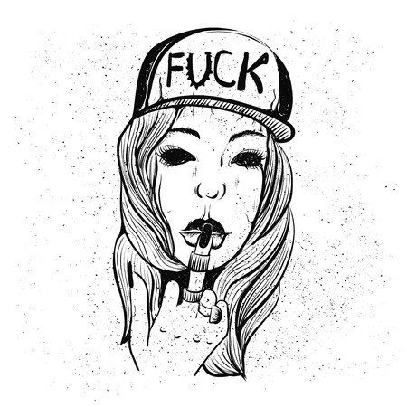 450x450 Hip Hop Music Girl Pretty Young Urban Rap Girl Lady Vector