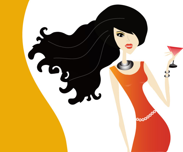 Lady With Wine Vector Free Vectors Graphics 620x515 Lady With Wine Vector Free Vectors Graphics