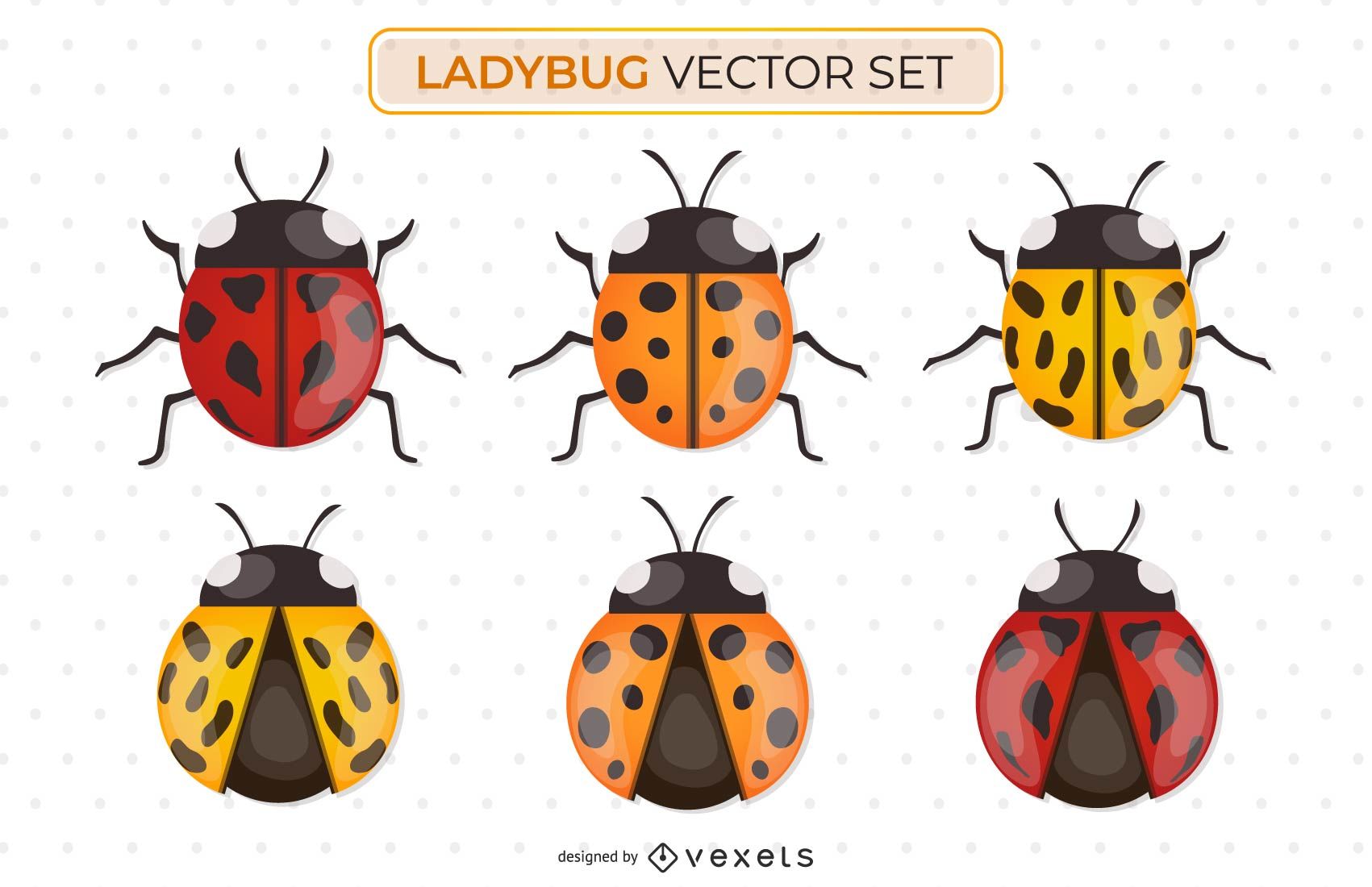 1701x1100 Ladybug Vector Set
