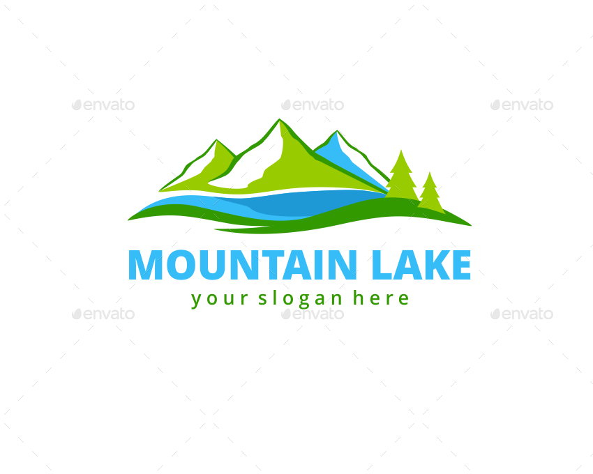 850x680 Mountain Lake Logo Template
