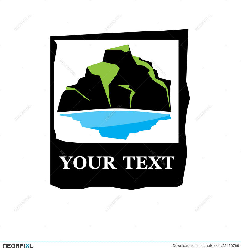800x830 Vector Logo Mountain With Lake Illustration