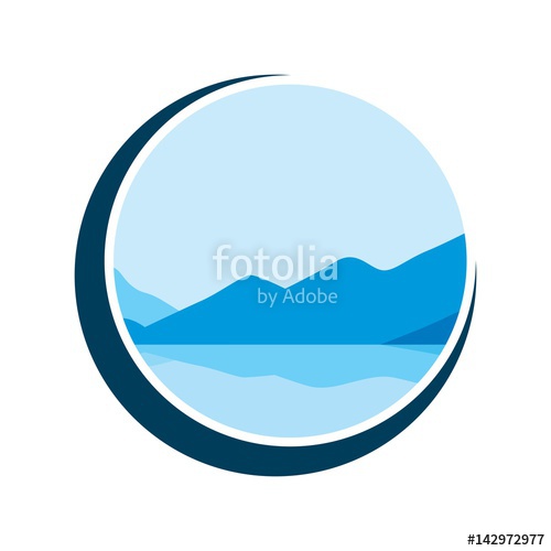 500x500 Mount And Lake Logo Vector Stock Image And Royalty Free Vector