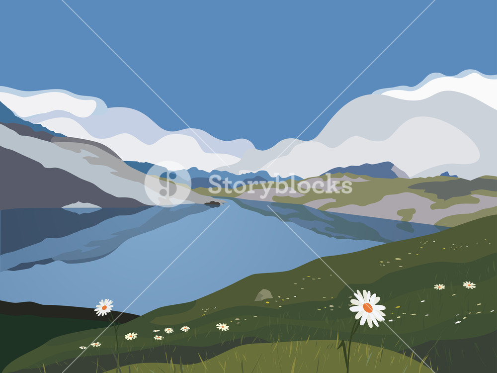 1000x750 Mountains Panorama Landscape Mountain Green Valley Lake Scenic