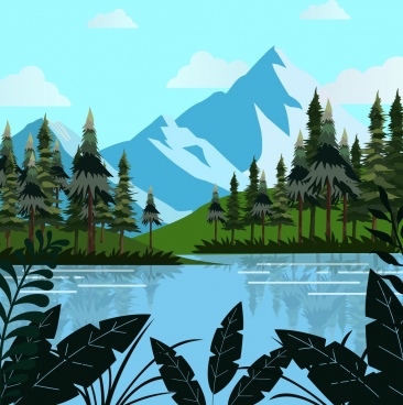 Lake Free Vector Download 366x368 Lake Free Vector Download