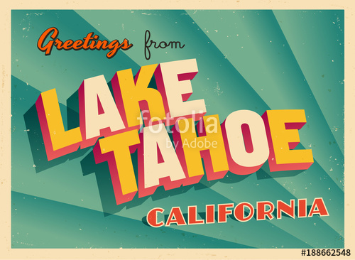 500x366 Vintage Touristic Greeting Card From Lake Tahoe, California