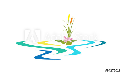 500x299 Lotus Float On Water Lake Vector Illustration