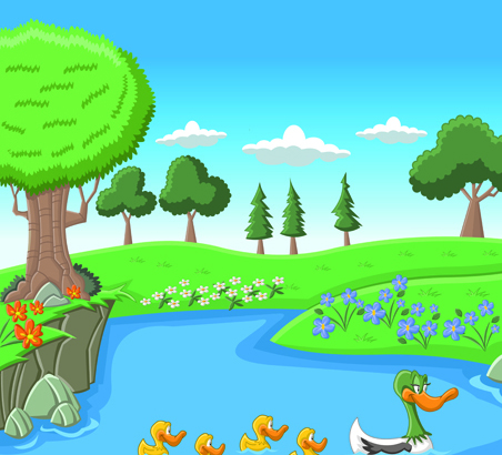 452x410 Beautiful Nature Landscape Lake Vector Graphics Free Download