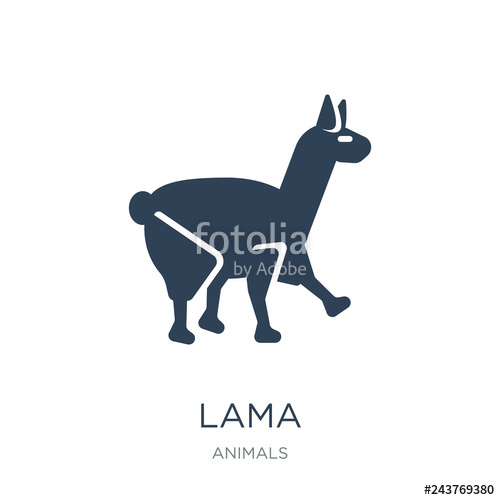 500x500 Lama Icon Vector On White Background, Lama Trendy Filled Icons F