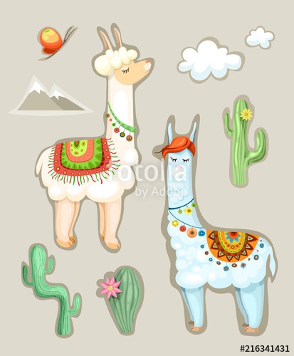 413x500 Lama Vector Set Stock Image And Royalty Free Vector