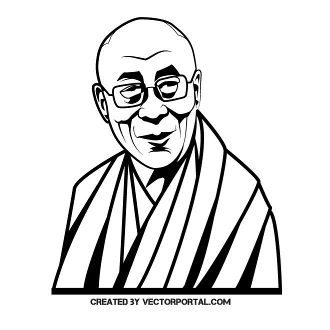 660x660 Dalai Lama Vector Portrait