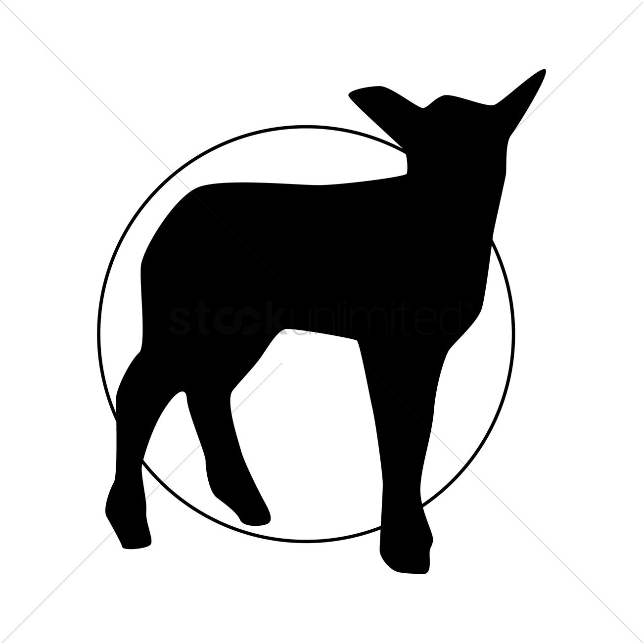 Silhouette Of Lamb Vector Image 1300x1300 Silhouette Of Lamb Vector Image