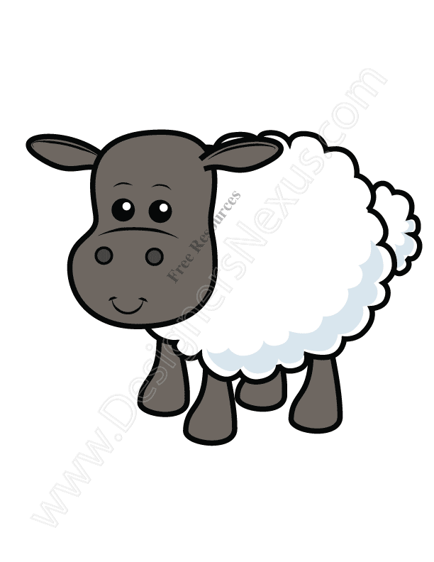 612x792 Cute Sheep Vector Graphic Lamb Clip Art