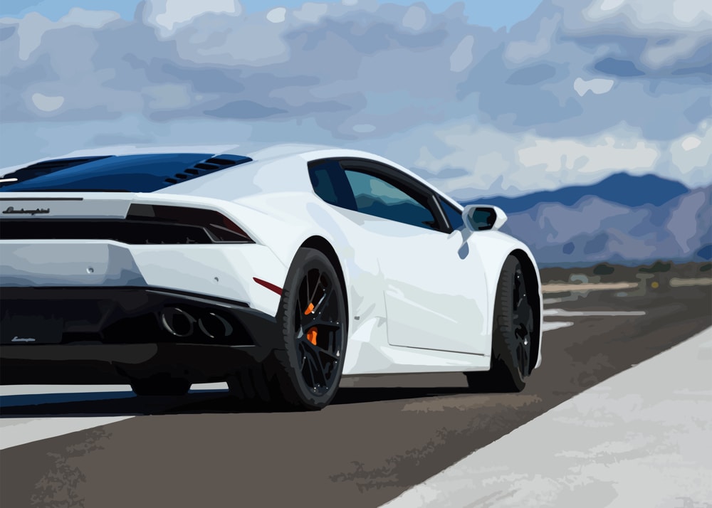 1000x714 Lamborghini Vector Art Print