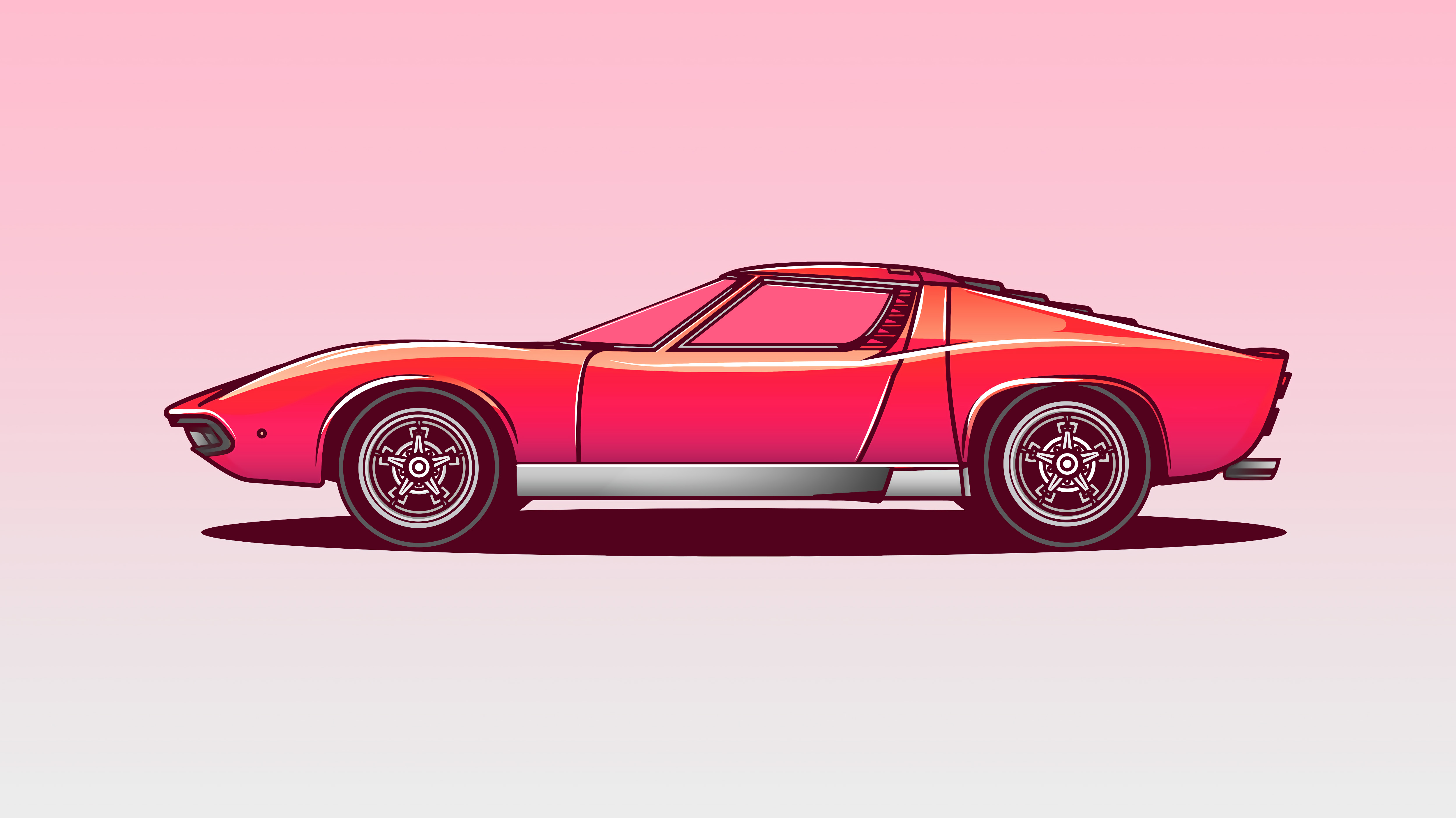 5000x2812 Lamborghini Miura Vector Illustration Hd Artist, Wallpapers