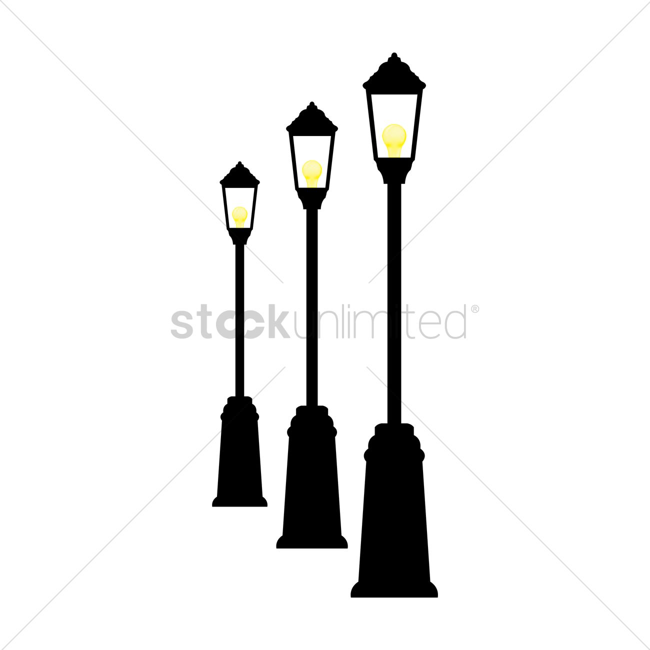 1300x1300 Lamp Post Vector Image