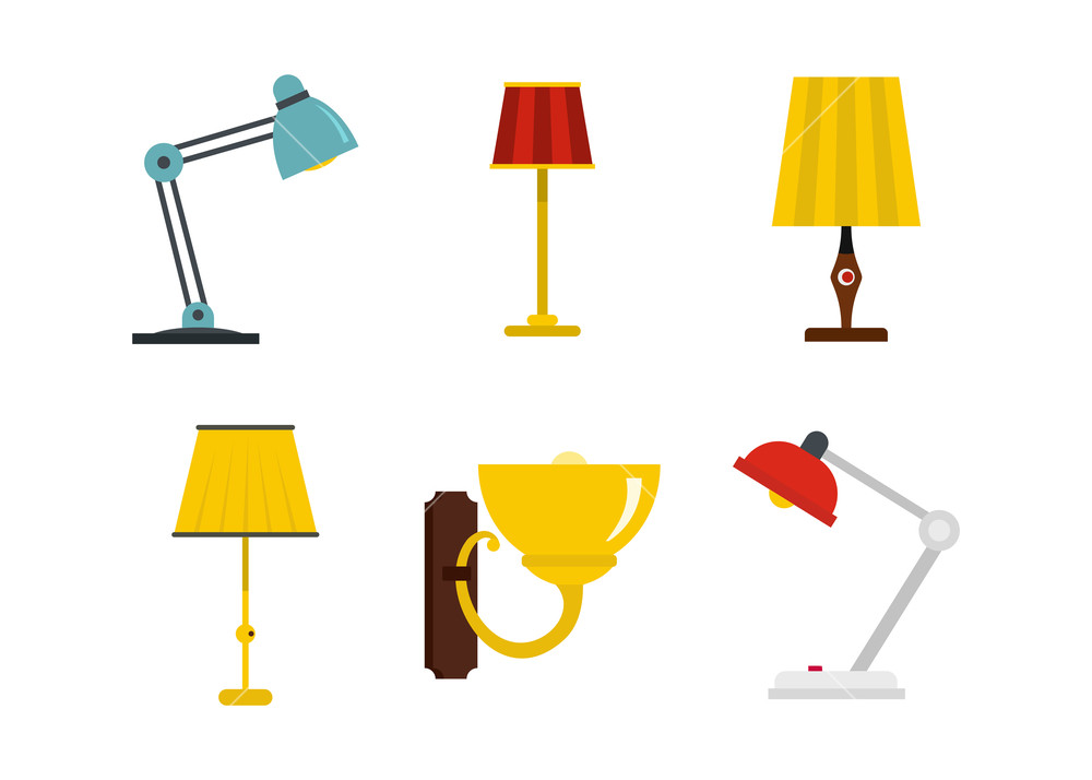1000x714 Home Lamp Icon Set Flat Set Of Home Lamp Vector Icons For Web