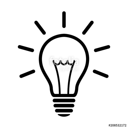 500x500 Light Bulb Icon Light L Vector Illustration Stock Image