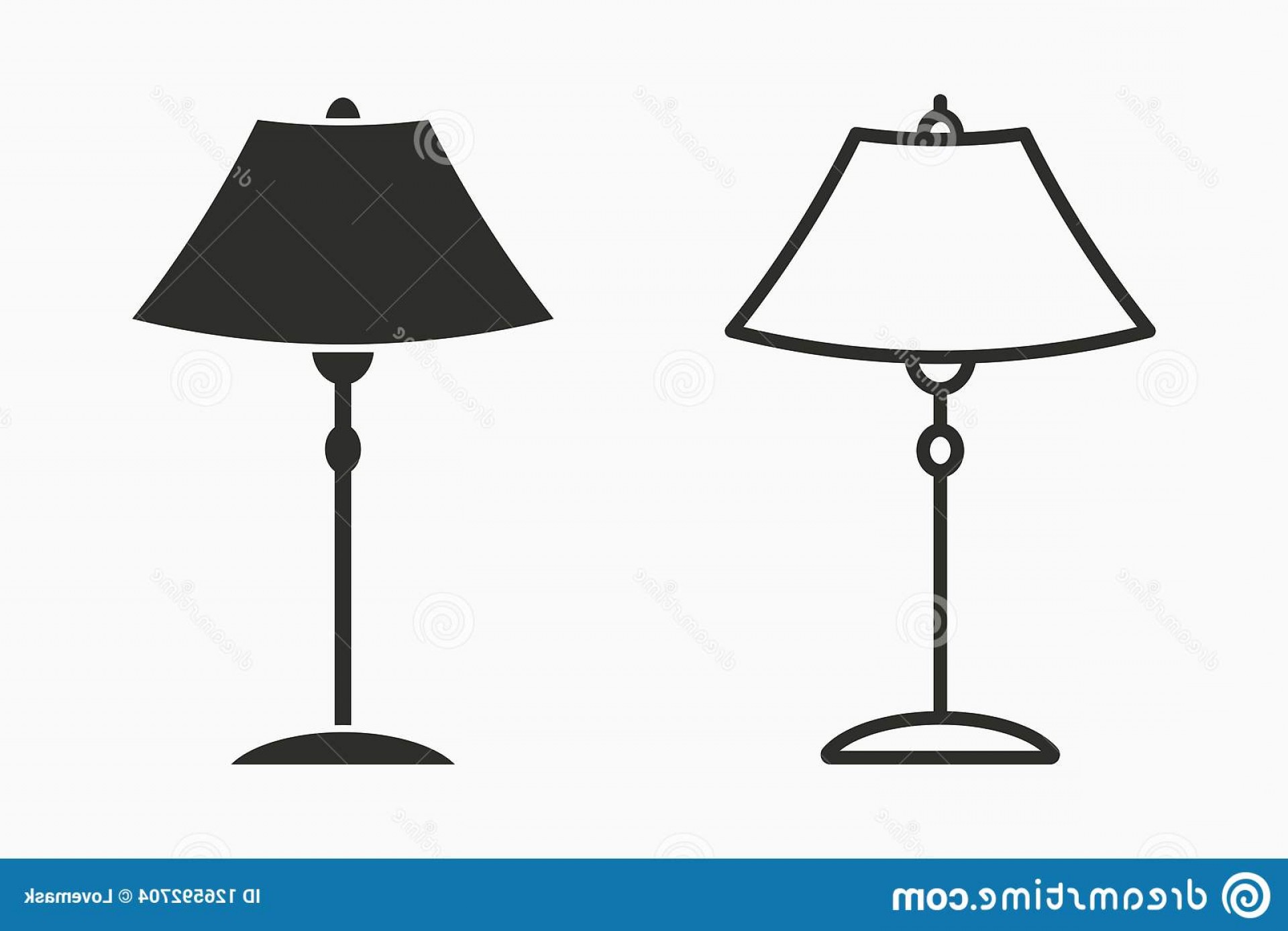 1920x1388 Floor Lamp Vector Icon Black Illustration Isolated White Simple