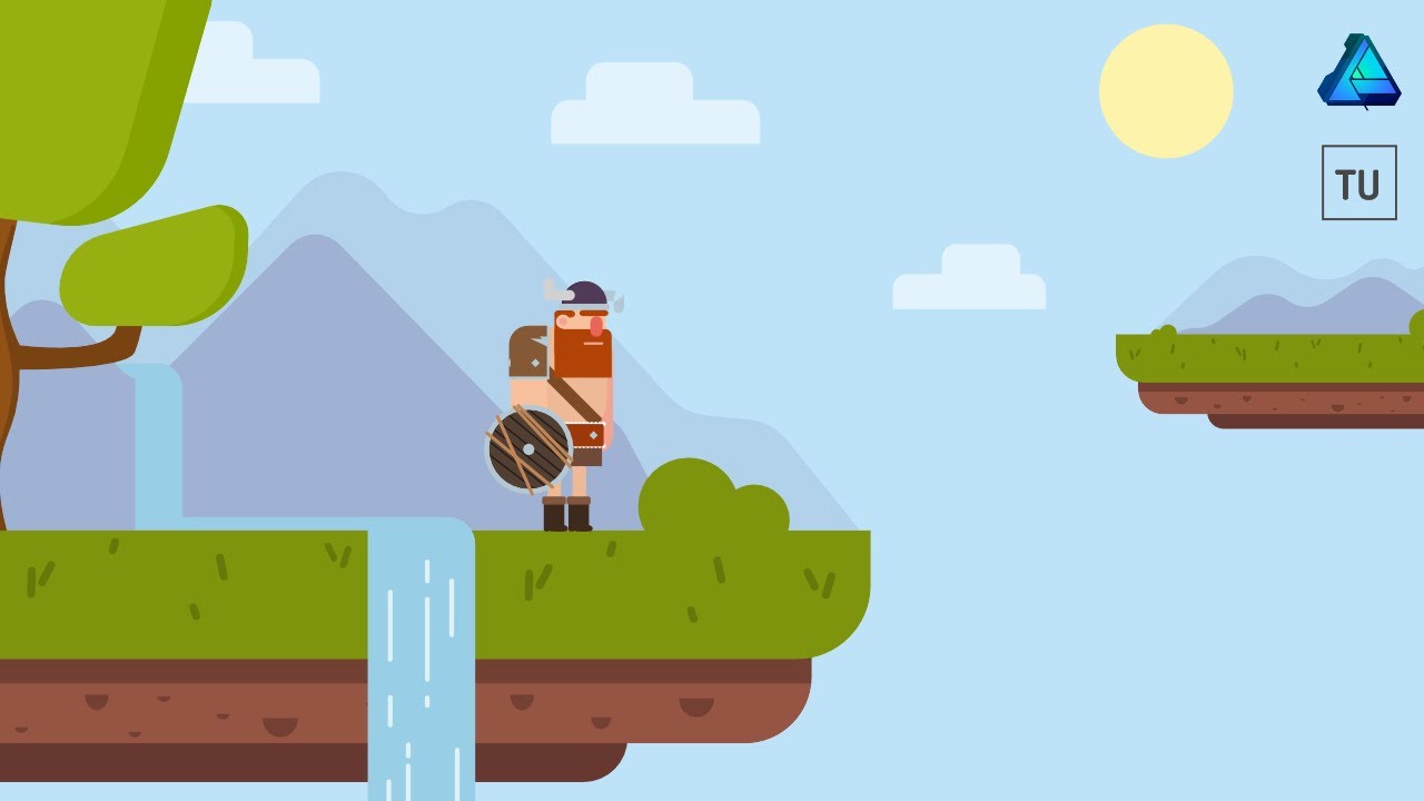 1280x720 Floating Land Vector Illustration