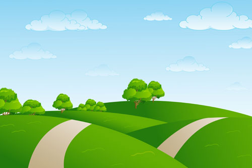 500x333 Hills And Clouds Landscape Vector