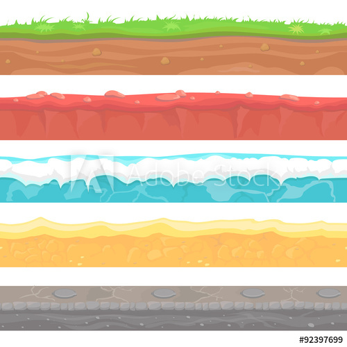 500x500 Seamless Grounds, Soils And Land Vector Set For Ui Games