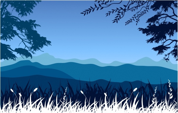 Mountains Landscape Free Vector In Adobe Illustrator 600x383 Mountains Landscape Free Vector In Adobe Illustrator