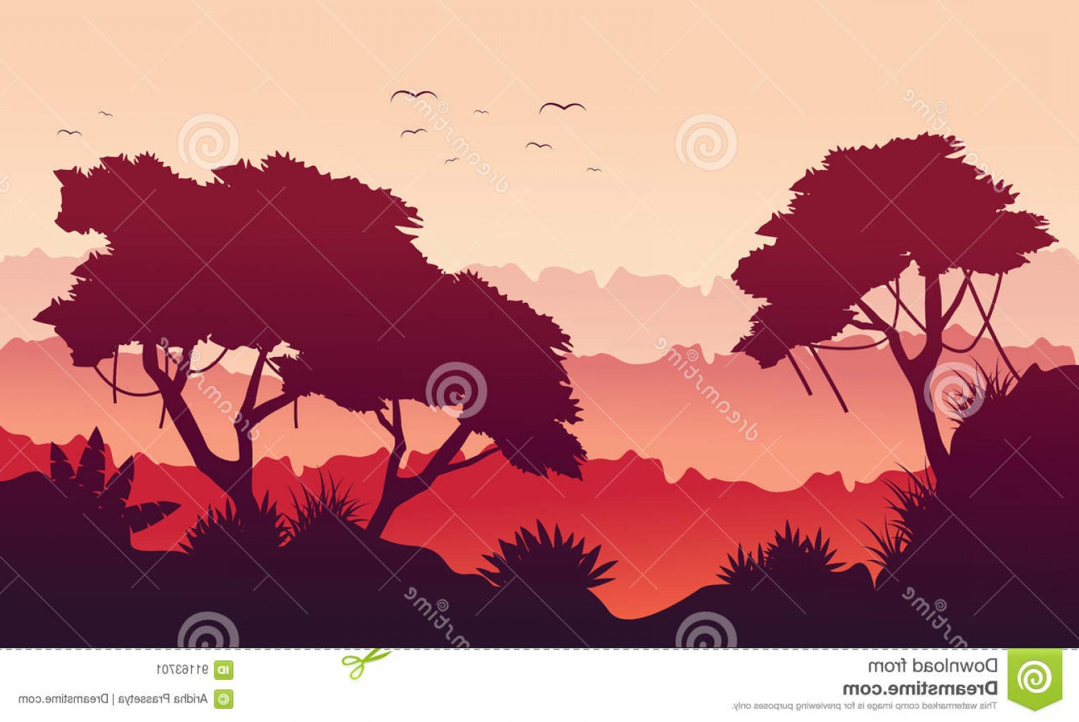 Stock Illustration Landscape Tree Jungle Silhouette Vector 1560x1044 Stock Illustration Landscape Tree Jungle Silhouette Vector
