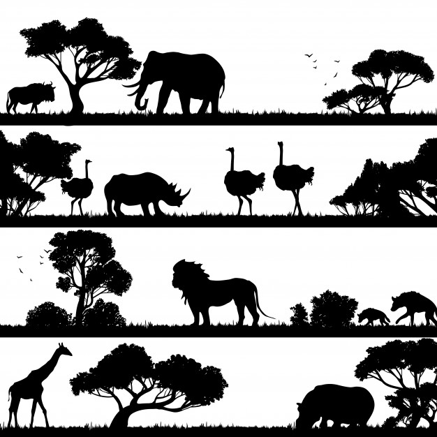 African Landscape Silhouette Vector Free Download 626x626 African Landscape Silhouette Vector Free Download