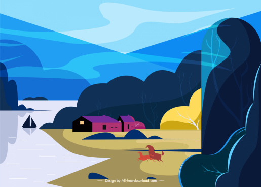 515x368 Vector Landscape For Free Download