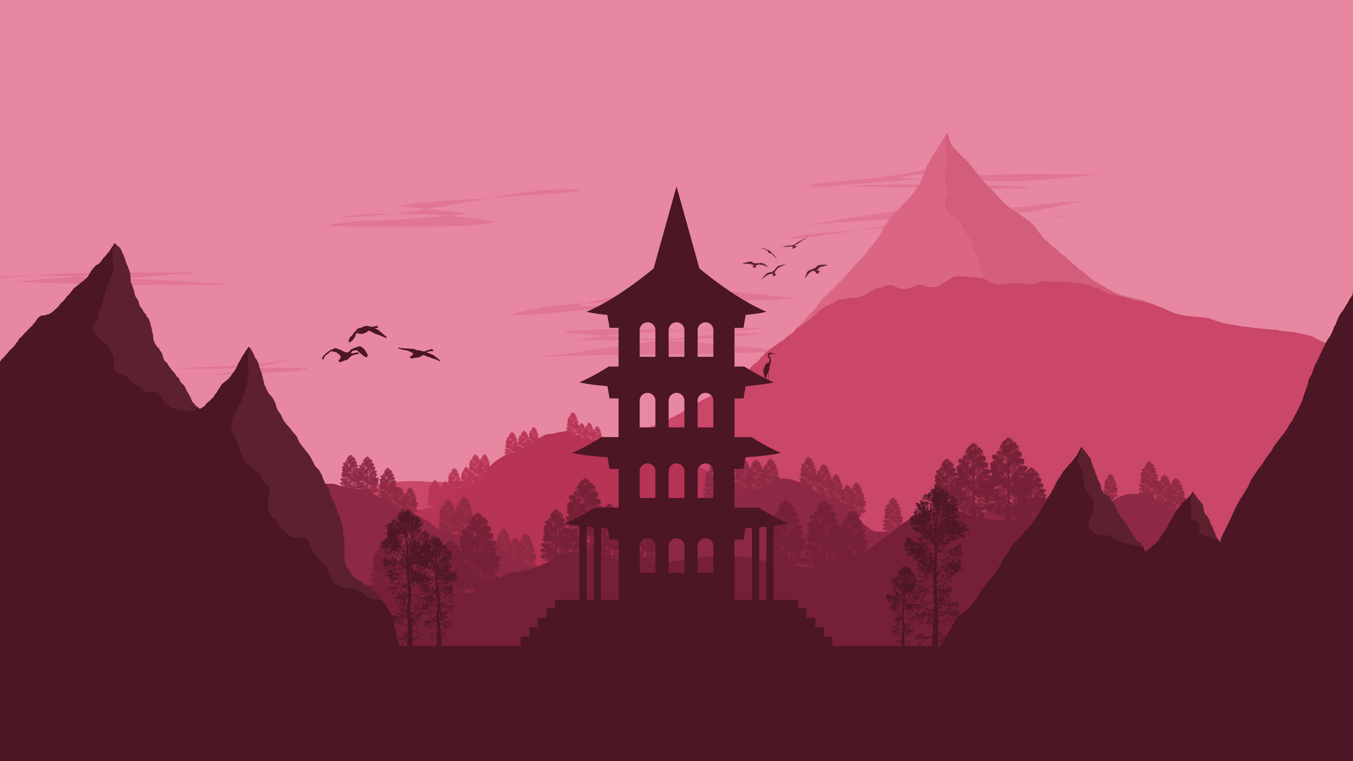 4732x2662 Japan Landscape Vector Minimalist Hd Artist, Wallpapers