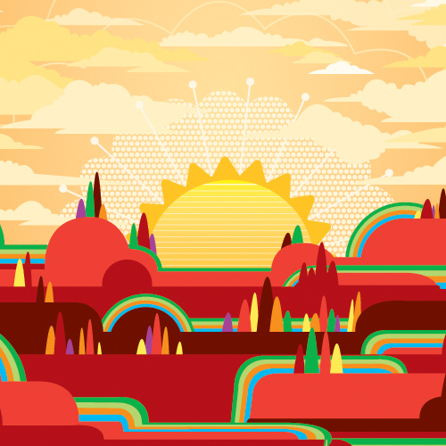500x500 Stunning Vector Landscape Illustrations