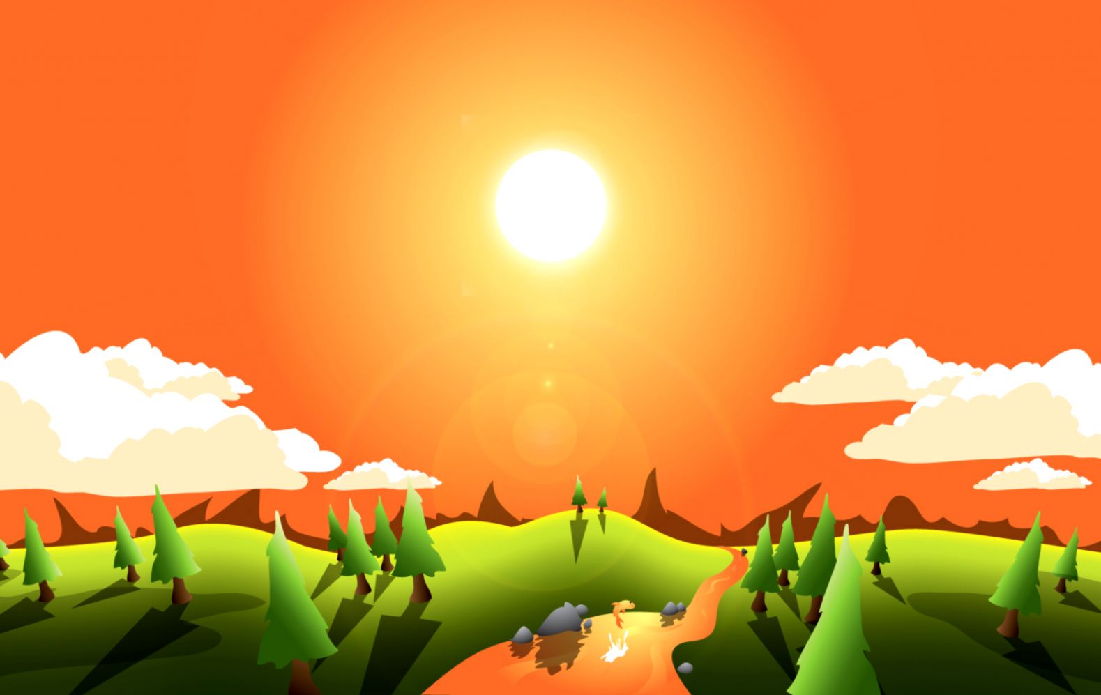 1579x997 Landscape Vector Art Hd Wallpaper The Great Wallpapers