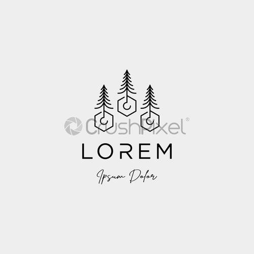 500x500 Landscape Logo Design For Landscaping Vector Icon, Stock Vector
