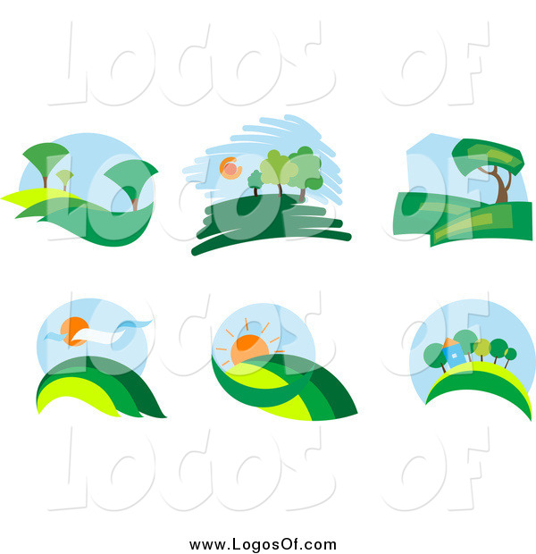 600x620 Vector Clipart Of Landscape Logos