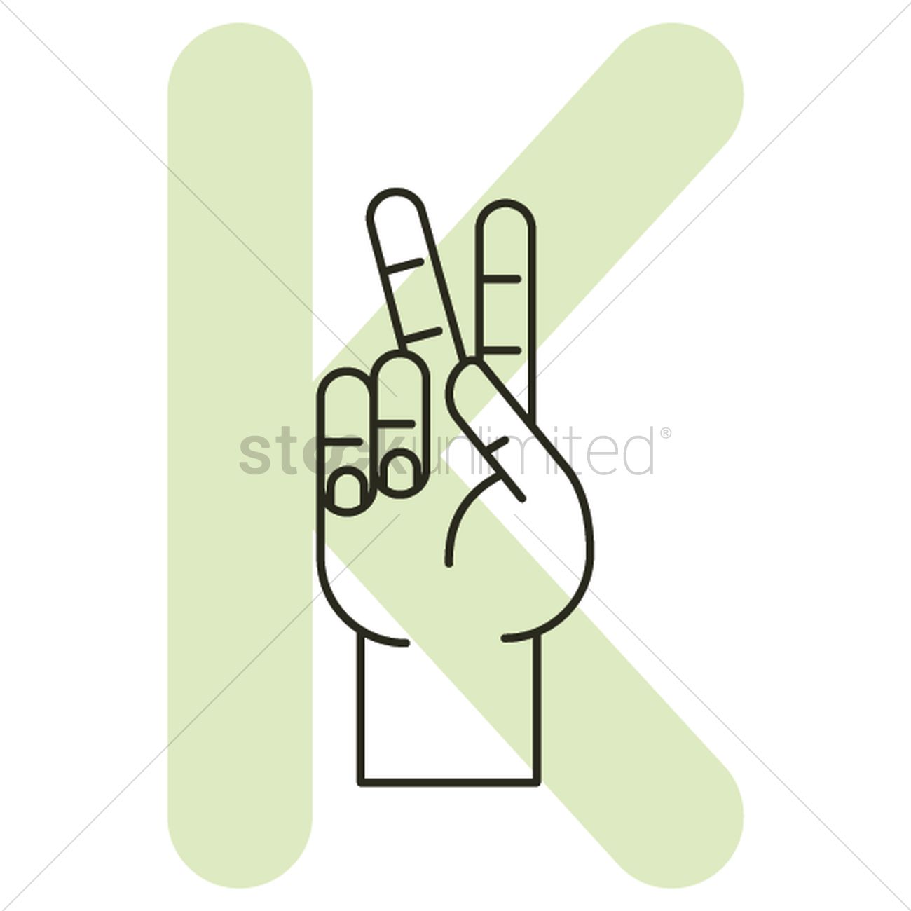 1300x1300 Letter K In Sign Language Vector Image