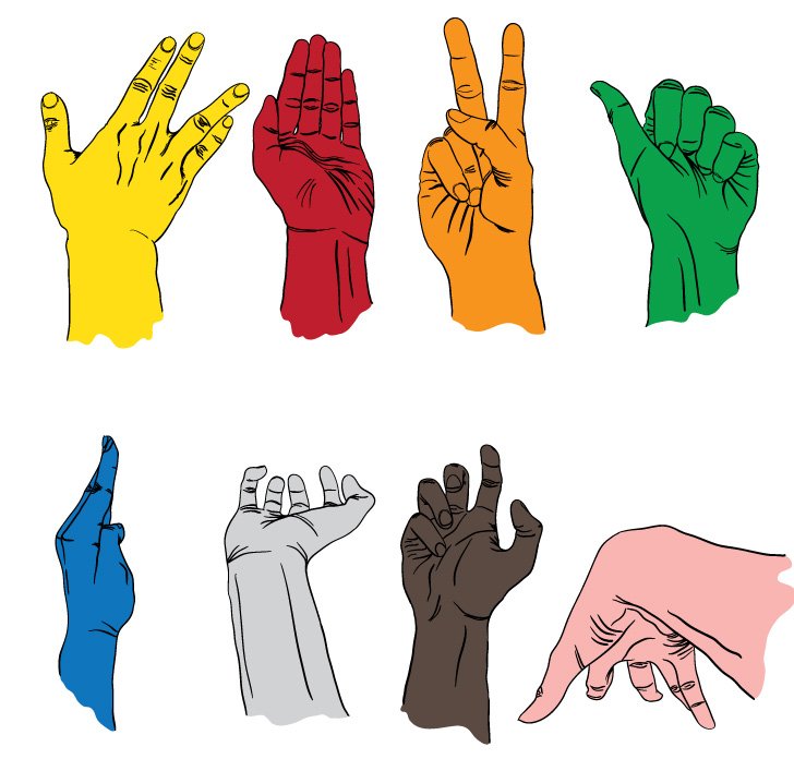 728x696 Free Free Vector Set Sign Language Hands Files, Vectors