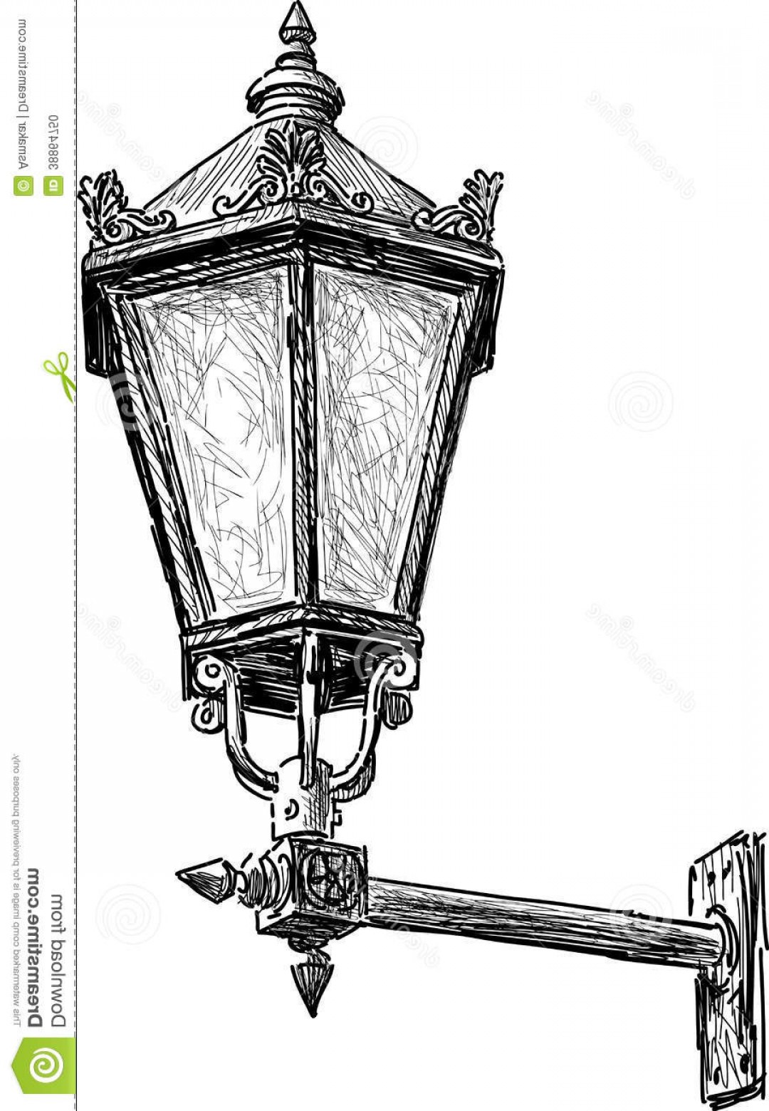 1080x1560 Stock Photo Antique Street Lantern Vector Drawing Vintage Light