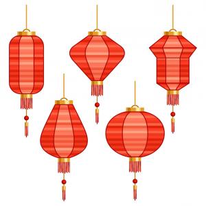 300x300 Cartoon Red Chinese Lantern Vector Hoodamathrun