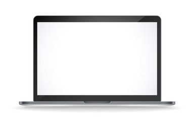 380x240 Modern Laptop Vector Mockup With Reflection Isolated