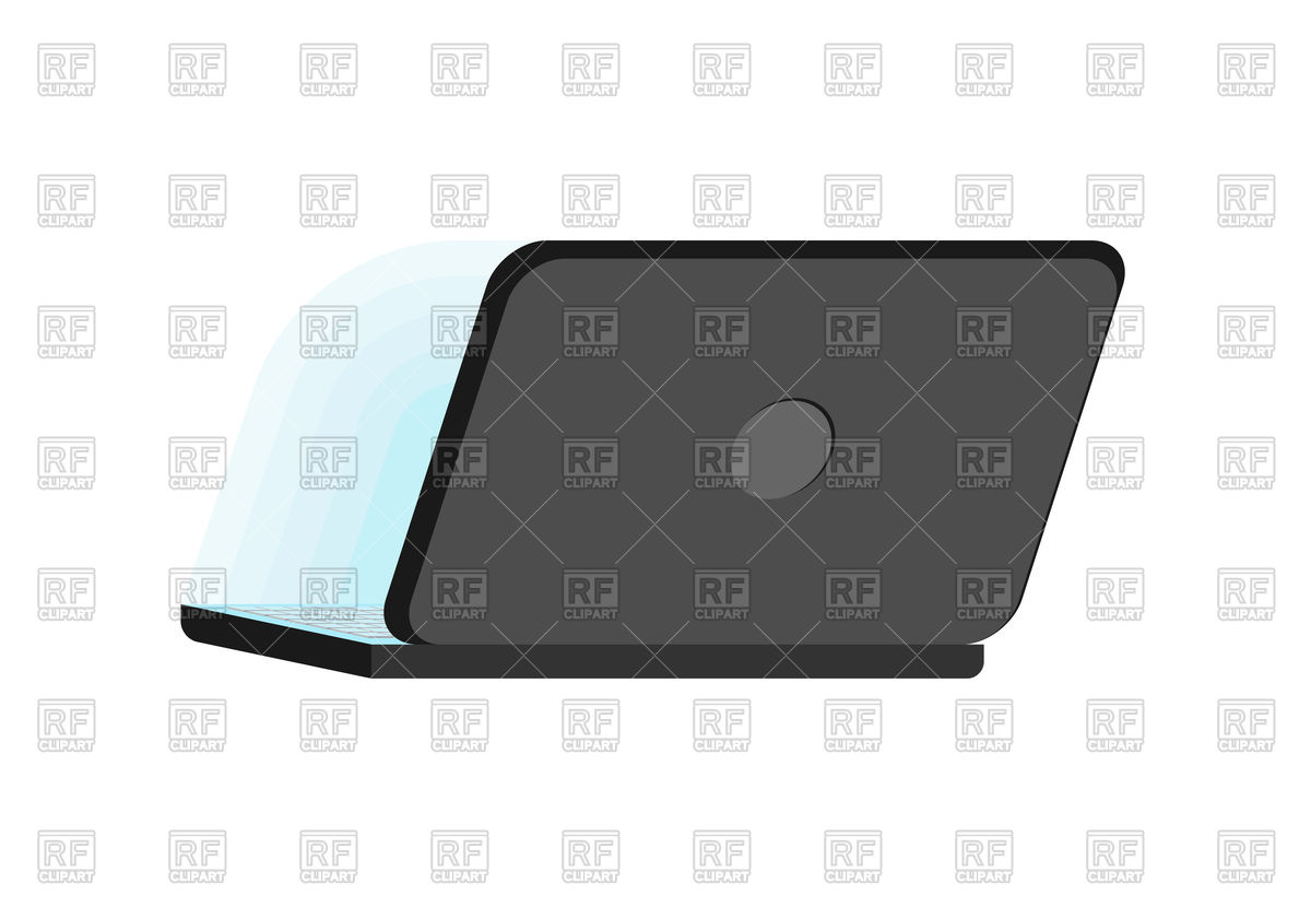 1200x841 Open Black Laptop Vector Image Of Signs, Symbols, Maps
