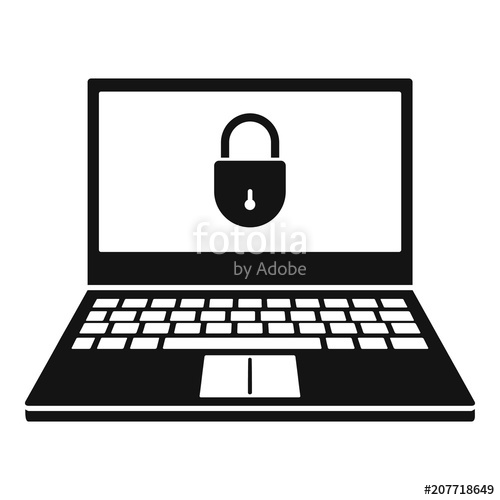500x500 Secured Laptop Icon Simple Illustration Of Secured Laptop Vector