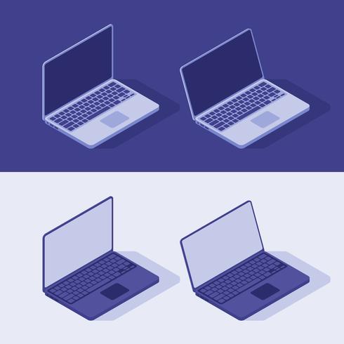 490x490 Isometric Laptop Vector In Light And Dart Theme Flat Style