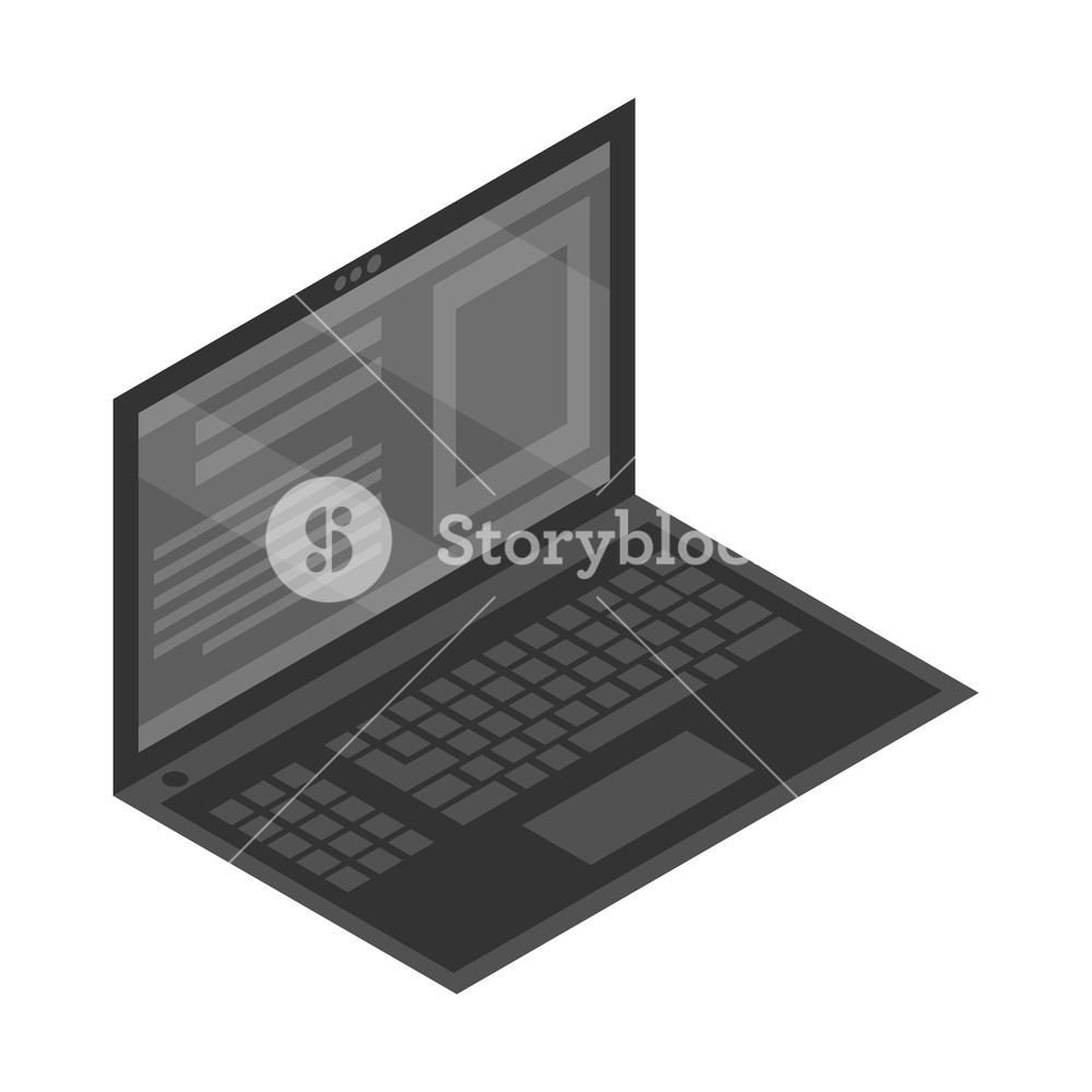 1000x1000 Black Laptop Icon Isometric Of Black Laptop Vector Icon For Web